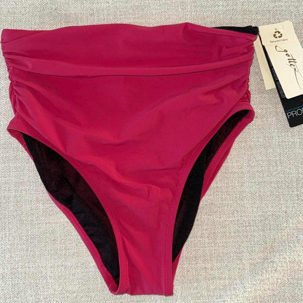 Gottex Profile High Waist Swim Bottom USA 8. Color is “Cherry”. New with tags